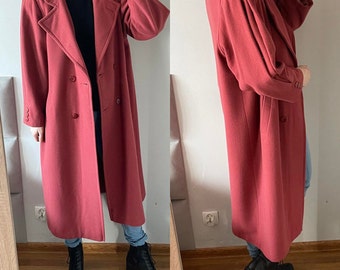 Vintage Wool Maxi Coat Double Breasted  80s/90s