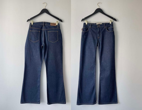 Jean Moschino vintage avec pantalon a pattes d elephant pour femme annee 2000 Etsy Canada