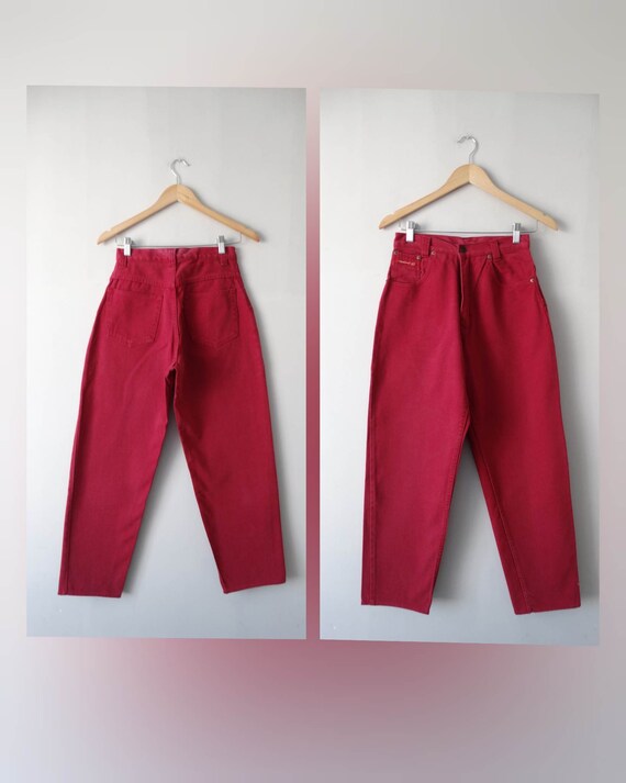 Vintage Diesel Mom Jean Mom rouge taille haute Etsy France