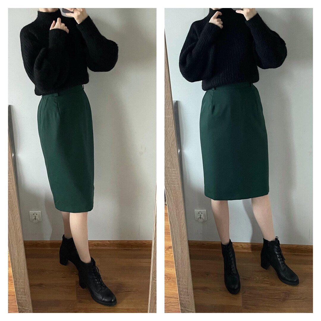 Canda C A jupe en laine vintage taille haute Etsy France