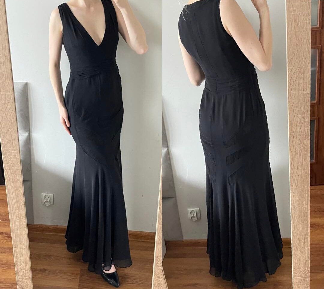Black fish cut gown hot sale