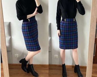 Laurel Vintage Wool Skirt High Waist