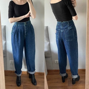 Insieme Pantaloni Jeans Vintage a Vita Alta anni '80