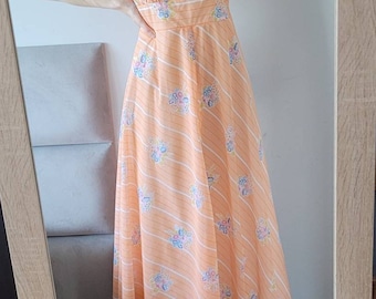 QUAD Vintage Maxi Floral Dress 70s