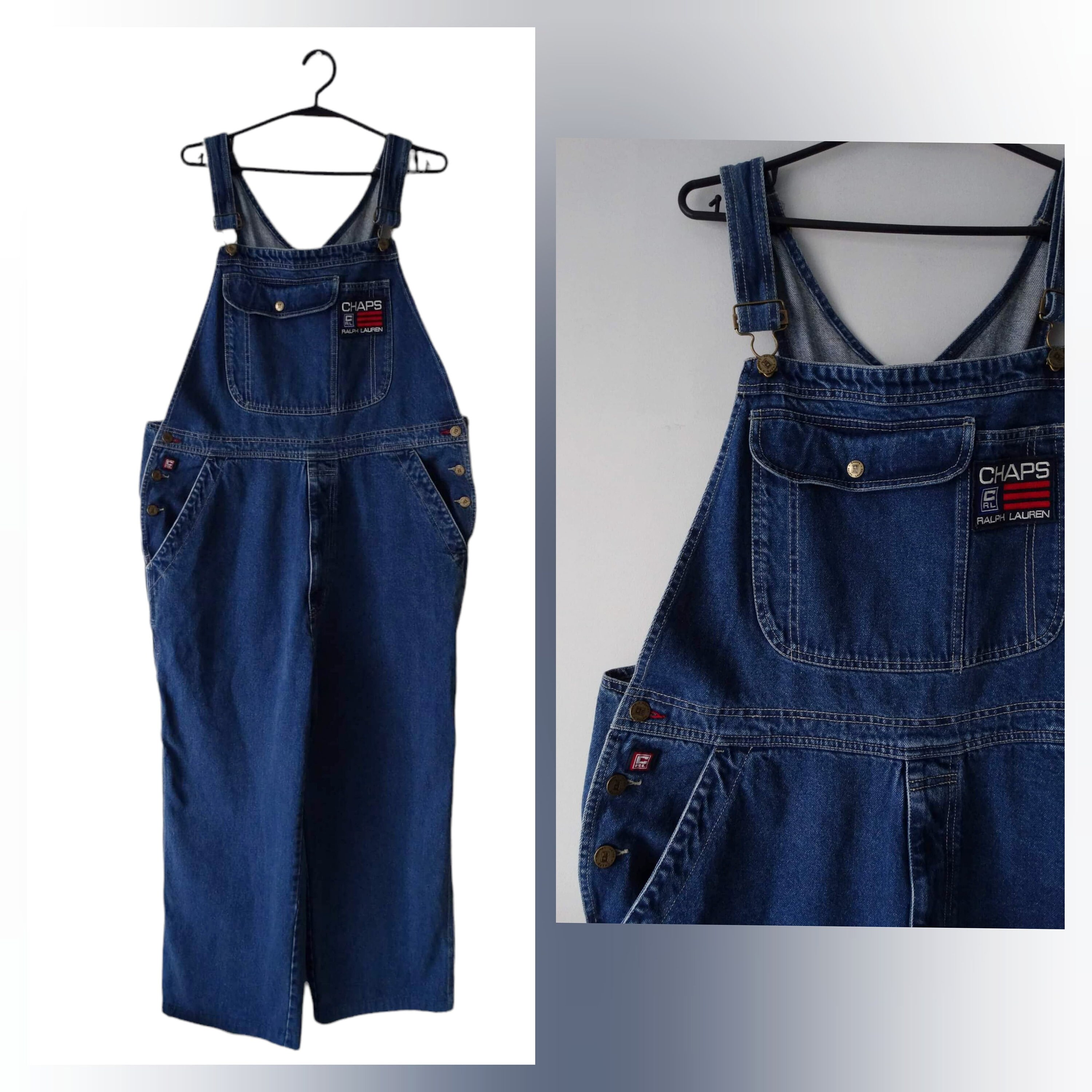 Vintage CHAPS Polo Ralph Lauren Denim Overalls Jumpsuit Etsy