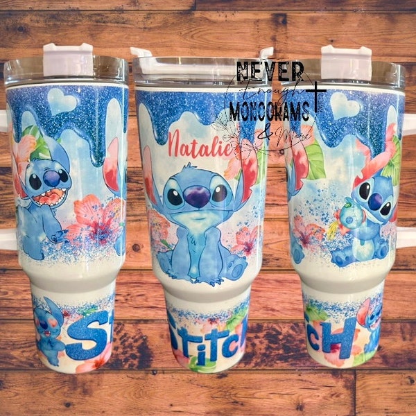 Stitch 40oz tumbler with handle