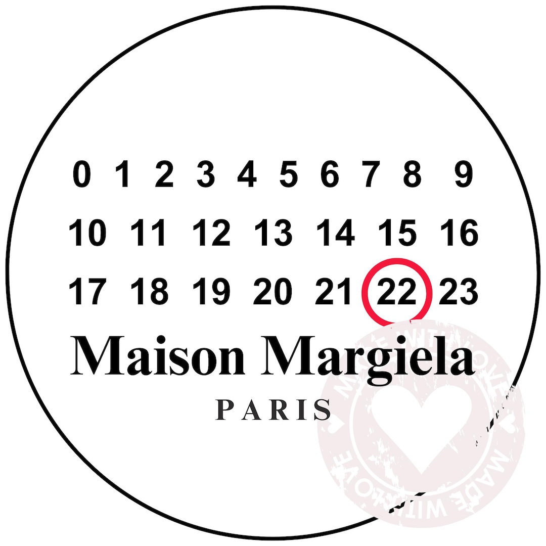 Maison Margiela Calendar Cake Topper Template | Edible Image