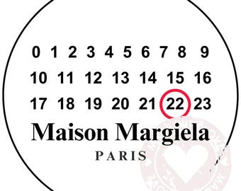 Modelo de decoração de bolo com calendário da Maison Margiela | Imagem comestível (Download digital)