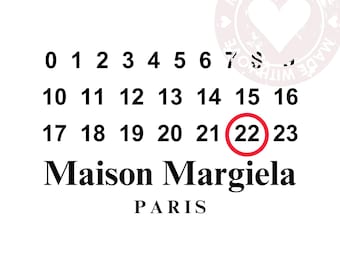 Maison Margiela Calendar Cake Topper Template | Edible Image