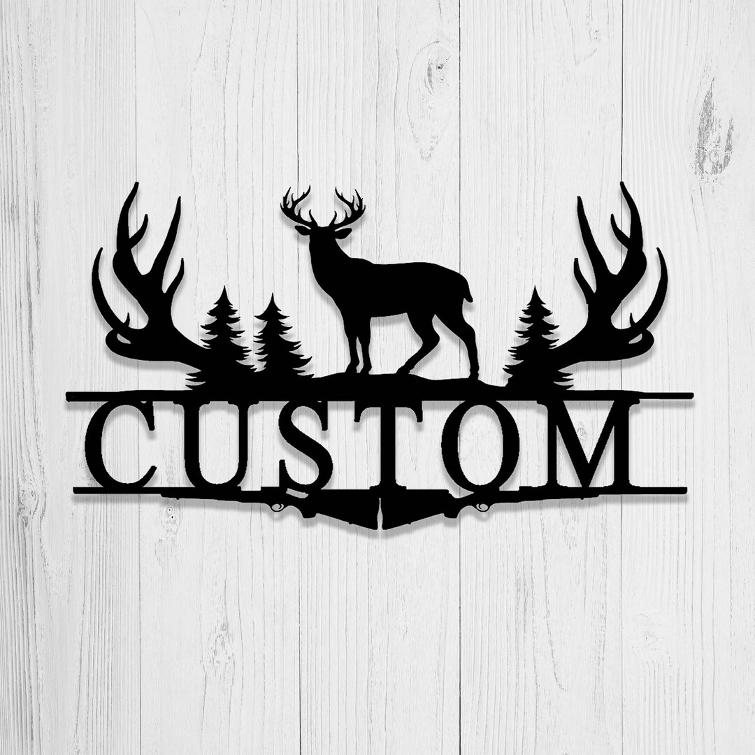 Custom Deer Hunting Metal Signdeer Metal Wall Etsy