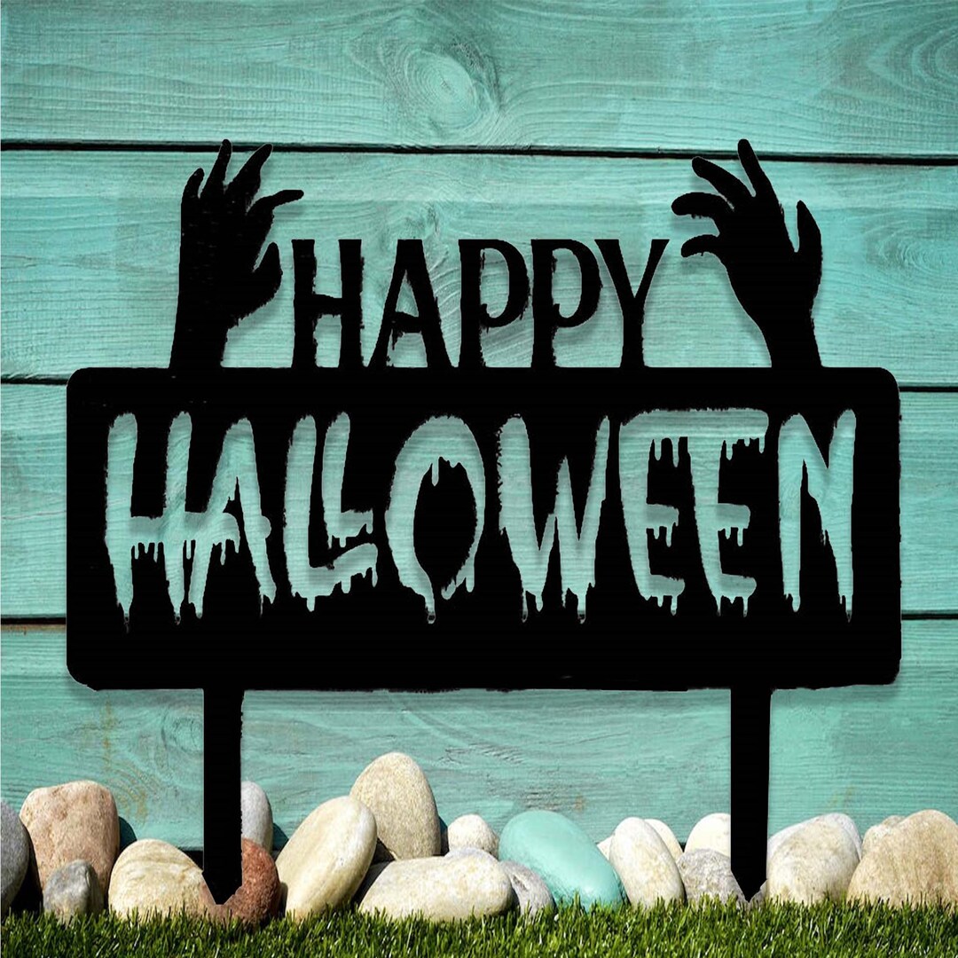 Happy Halloween Yard Stakehappy Halloween Metal Etsy
