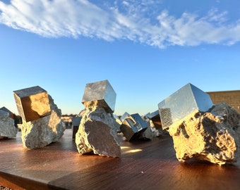 Amazing Pyrite Cubes on Matrix  | ~.5”-1” Cubes | YOU CHOOSE | Protection + Luck + Will Power