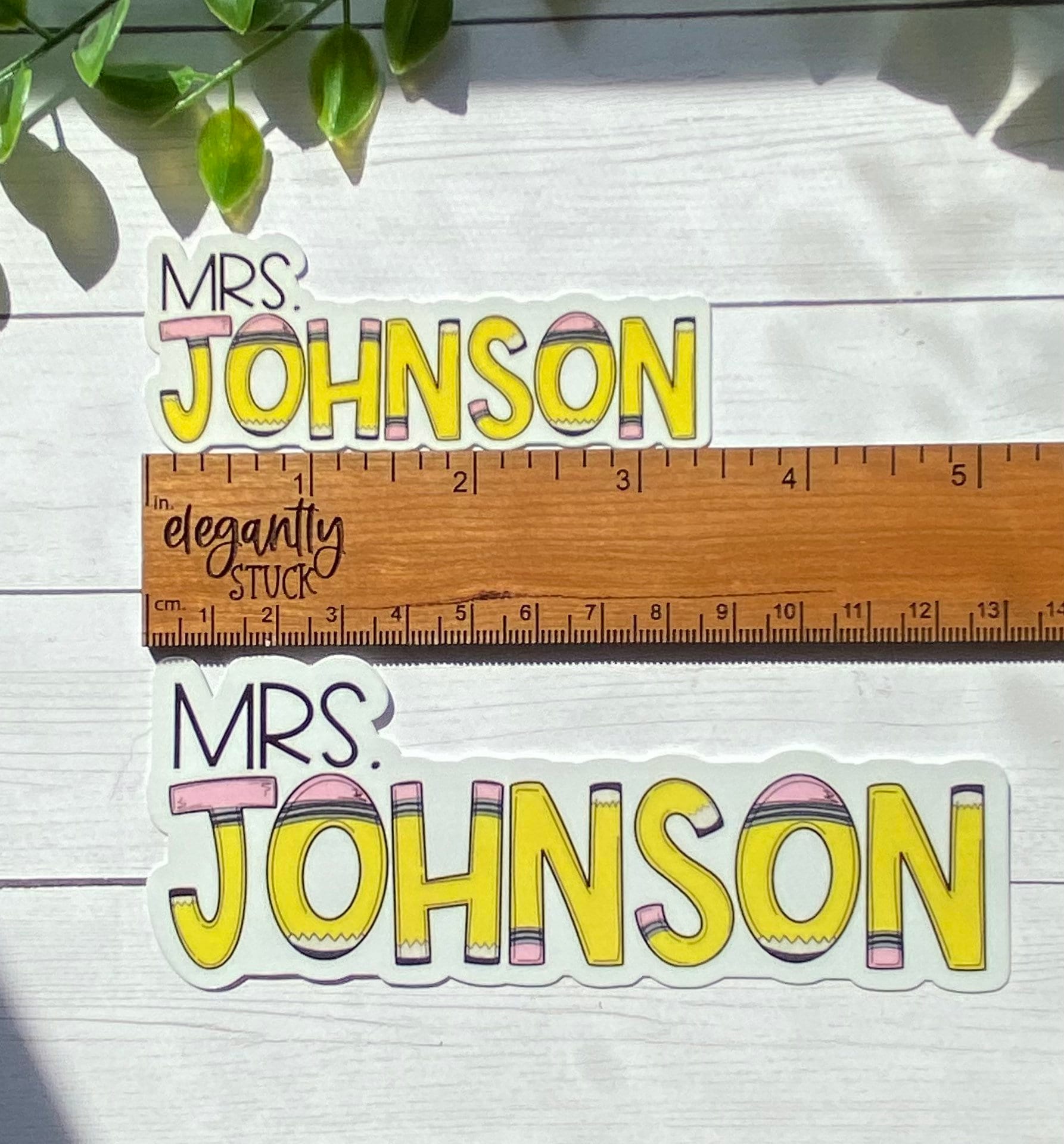 Personalized Teacher Name Sticker, Teacher Pencil Stickers, Teacher Laptop Stickers, Water Bottle Sticker, Custom Teacher Name Sticker
