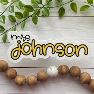 Personalized Teacher Name Sticker, Teacher Planner Stickers, Teacher Laptop Stickers, Water Bottle Sticker, Custom Teacher Name Sticker