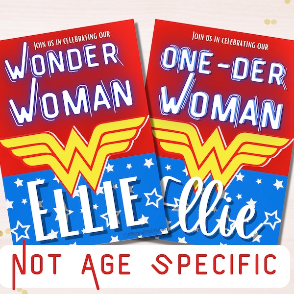 Original Wonder Woman Birthday Invitation | Superhero Party Invite