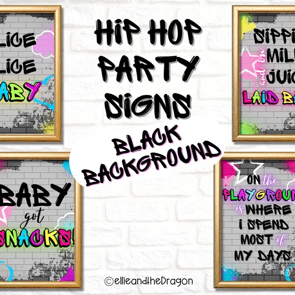 Hip Hop Party Signs | Digital Download