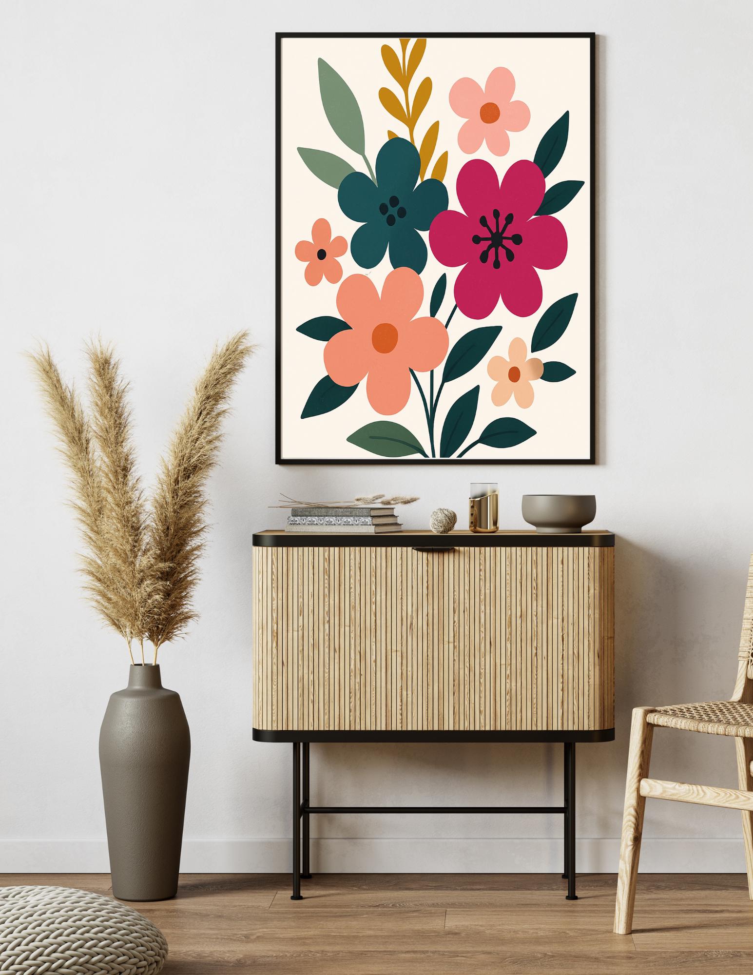 Modern Floral Wall Art Printable | Mid Century Botanical Print ...