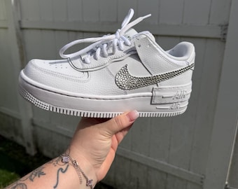Custom Rhinestone Air Force 1s | Bling Nike AF1 Sneakers | Crystal Sneakers Women | Sparkly Custom Shoes | Bridal Birthday Gift