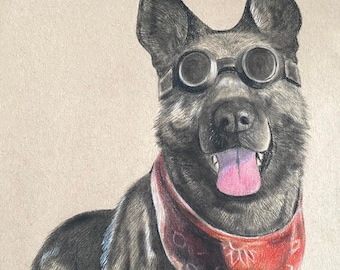 Fallout 4 Dogmeat Charcoal Drawing PRINT