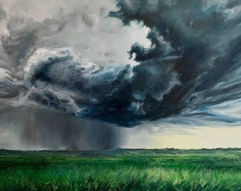 Cloud Painting Storm Painting Original Landscape Painting Large Painting Original Oil Painting On Canvas By Varnavskaya