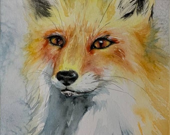 Fox Art Watercolor Painting Original Painting By Varnavskaya