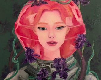 Surrealismo Donna Emozione Ritratto Donna Arte Originale Olio su Tela Panico Gioia Dipinto di Varnavskaya