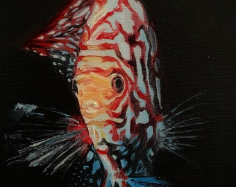 Fish Painting Animal Art Original Oil Painting On Canvas By Varnavskaya