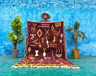 Custom Morrocan Rug,Amazing Multicolored Rug ,Moroccan rug,Authentic Boujaad Rug ,Artistic Moroccan Rug