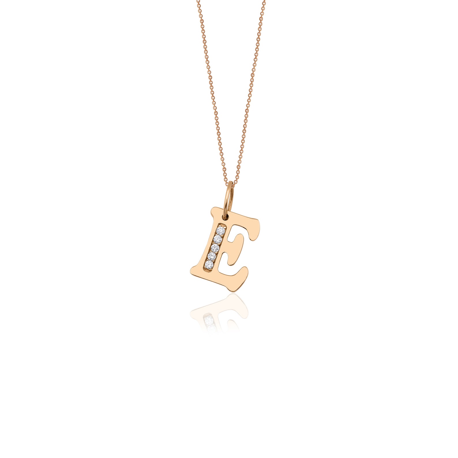 Letter e diamond necklace Clearance
