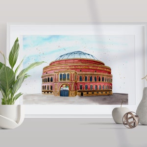 Royal Albert Hall London watercolor art print / unique wall decoration of your travel memories. Poster England wall art gift