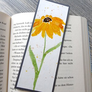 Marque page aquarelle fait main avec tournesols aquarelles / pièce unique / accessoires livre souvenir cadeau