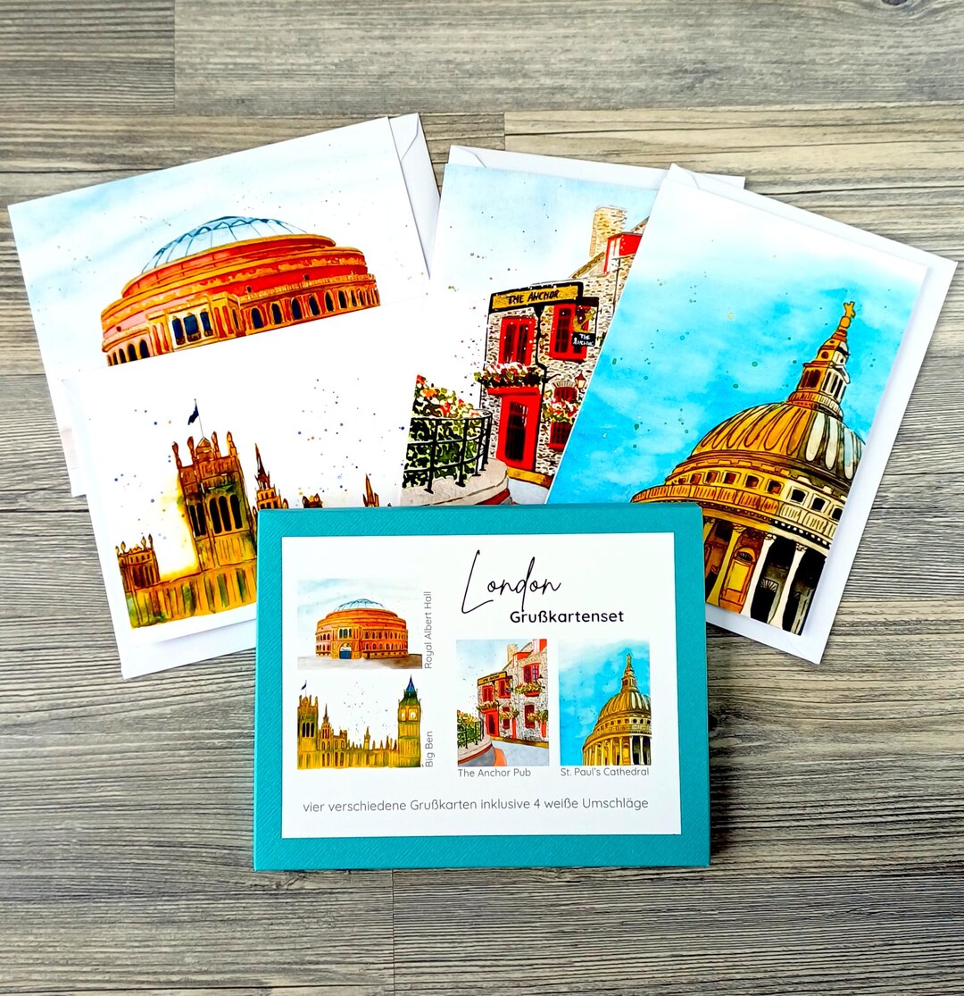 London Greeting Card Set | London Skyline Cards | City Break Postcards ...