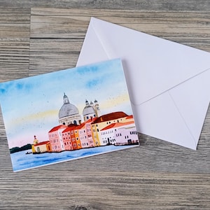Handgemachte Grußkarte mit Aquarell, Venedig | Italien Motiv | Geburtstagskarte, Glückwünsche,