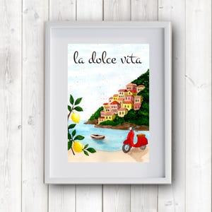 La Dolce Vita, Amalfi Coast, Italy / Art Print / Memories of your Italy vacation / Poster Italy Wall Art Gift / A6 to A3