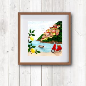 Amalfi Coast, Italy / Art Print Watercolor / Memories of your Italy vacation / Poster Italy Wall Art Gift / A6 to A3 Size