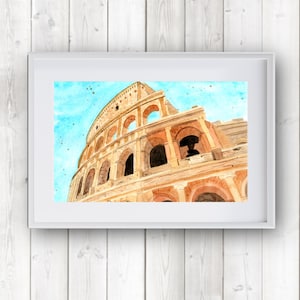 Stampa artistica Colosseo di Roma - Ricordi della Città Eterna - Poster di Roma Italia Arte murale Regalo