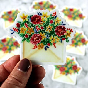 Aquarell Vinyl Sticker, Wasserfest, Lichtfest, Die Cut Sticker - blooming envelope