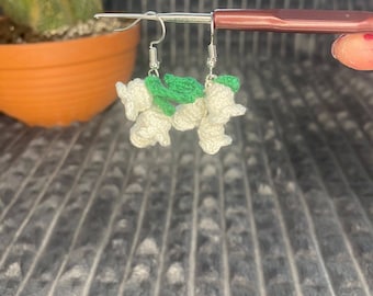 Crocheted Lily of the Valley Earrings (Large)