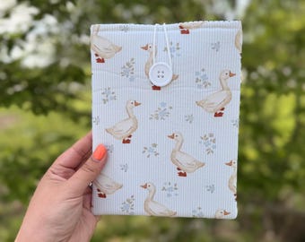 Goose Gone Wild Book & Kindle Sleeve | iPad | eReader | Bookish | Paperwhite Oasis | Padded Case | Button Zipper | Books