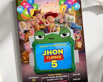 Toy Story Birthday Invitation, Toy Story 5 Party Invite, Kids Party Invite, Editable Canva Template, Instant Download
