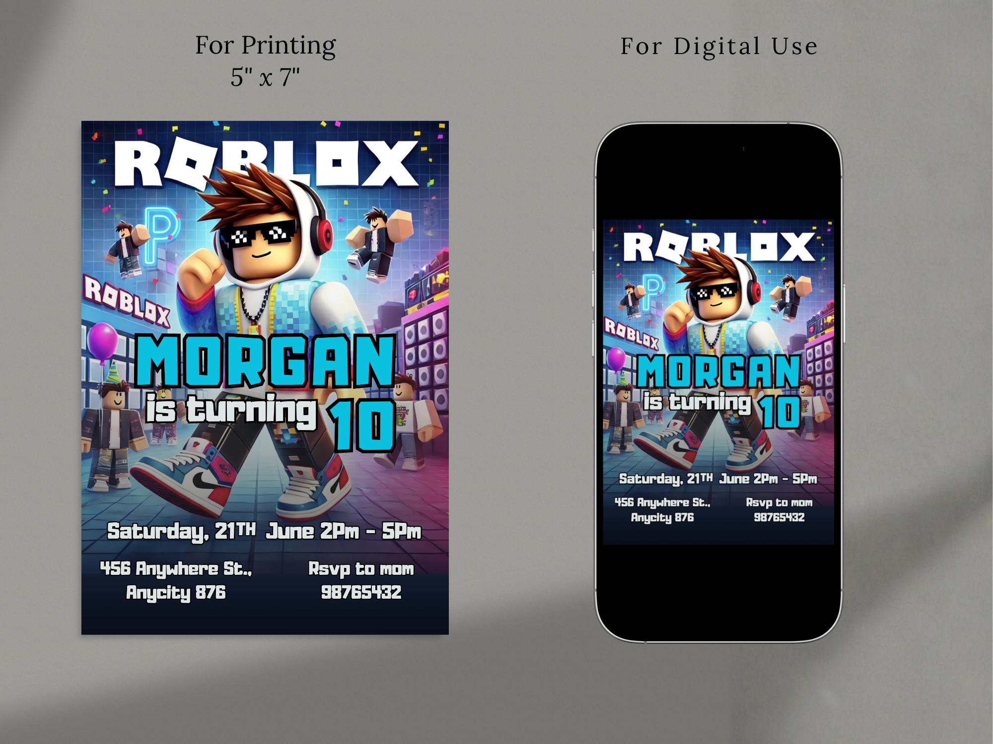 Editable Roblox Birthday Invitation Template, Roblox Gaming Invite ...