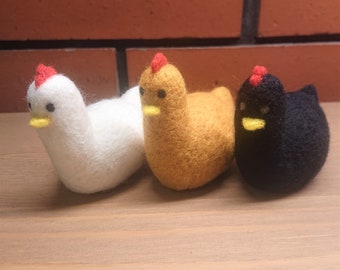 Wool Needle Felted Chicken - 3 colours available