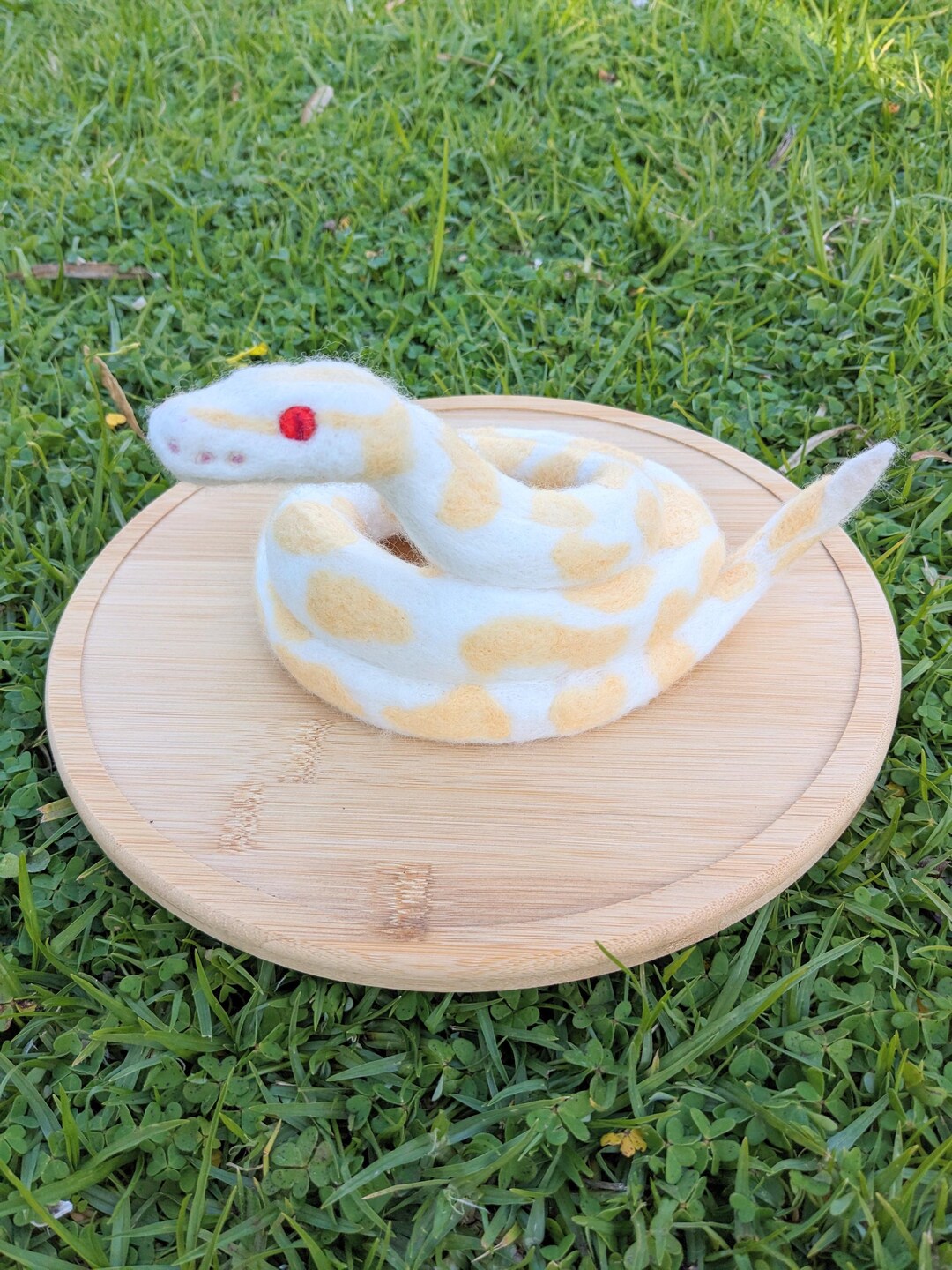 Coiled Albino Python Needle Felted Wool Snake - Etsy