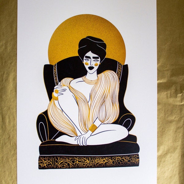 Illustration A5 - Woman in armchair