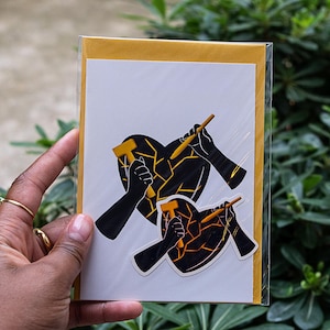 Double-sided card and sticker - Kintsugi Heart