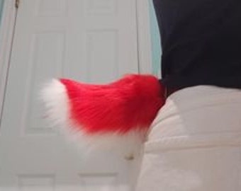 Red and White Fursuit Nub Tail