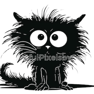 14 Grumpy Funny Crazy Cat Clipart,  14 Designs, 406 DPI, Printable,No Background, Commercial Use, Royalty Free