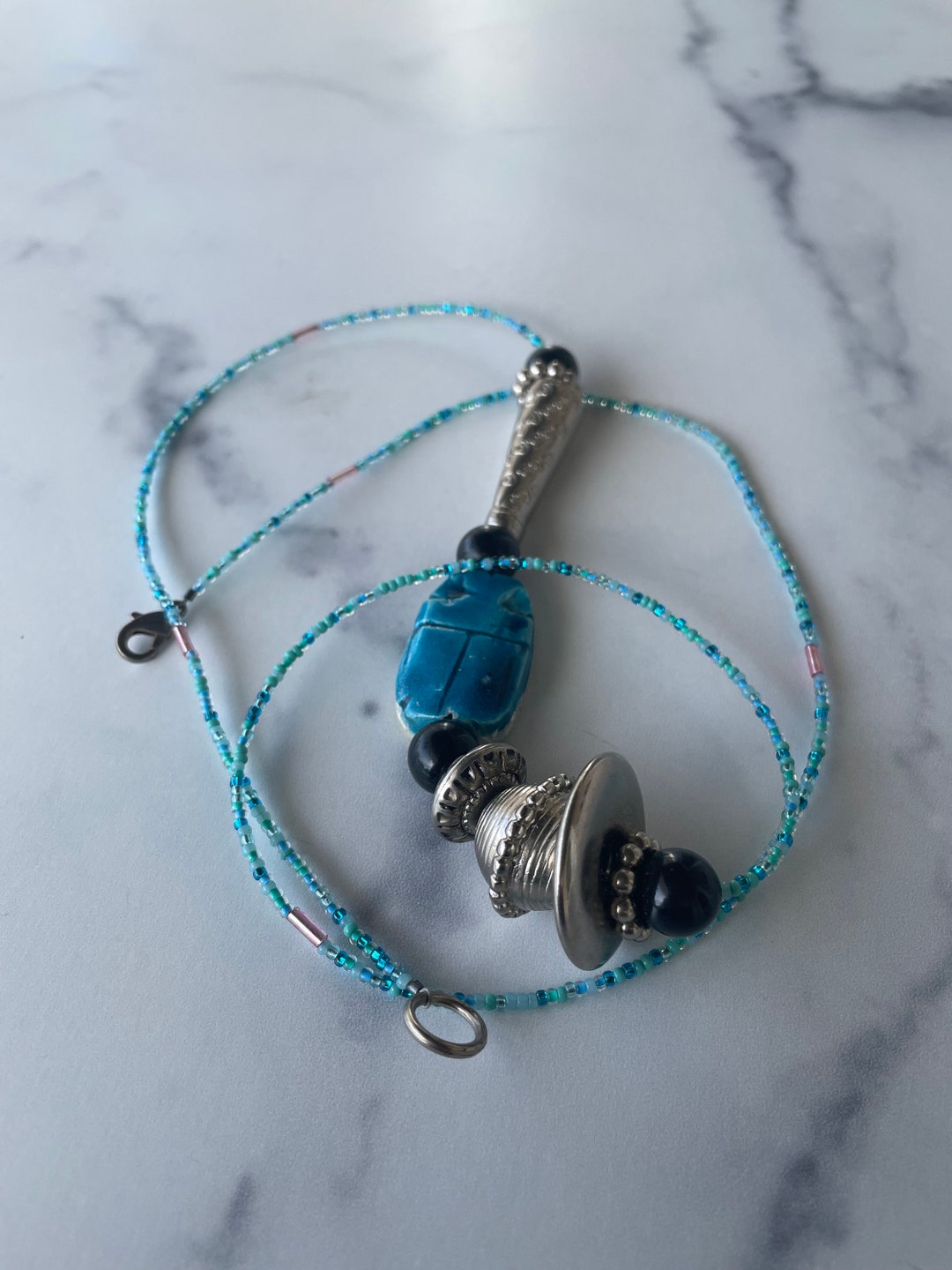 Royal Blue Goddess Waist Beads Glass Beading African Beads Handmade Plus Size Size Inclusive