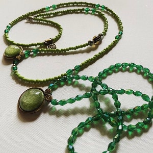 Alchemist Nature Green Waist Bead & Thigh Bead Set / Glass Waist Bead / Crystal Waist Bead / Moroccan Glass / Green Glass / Black Owned