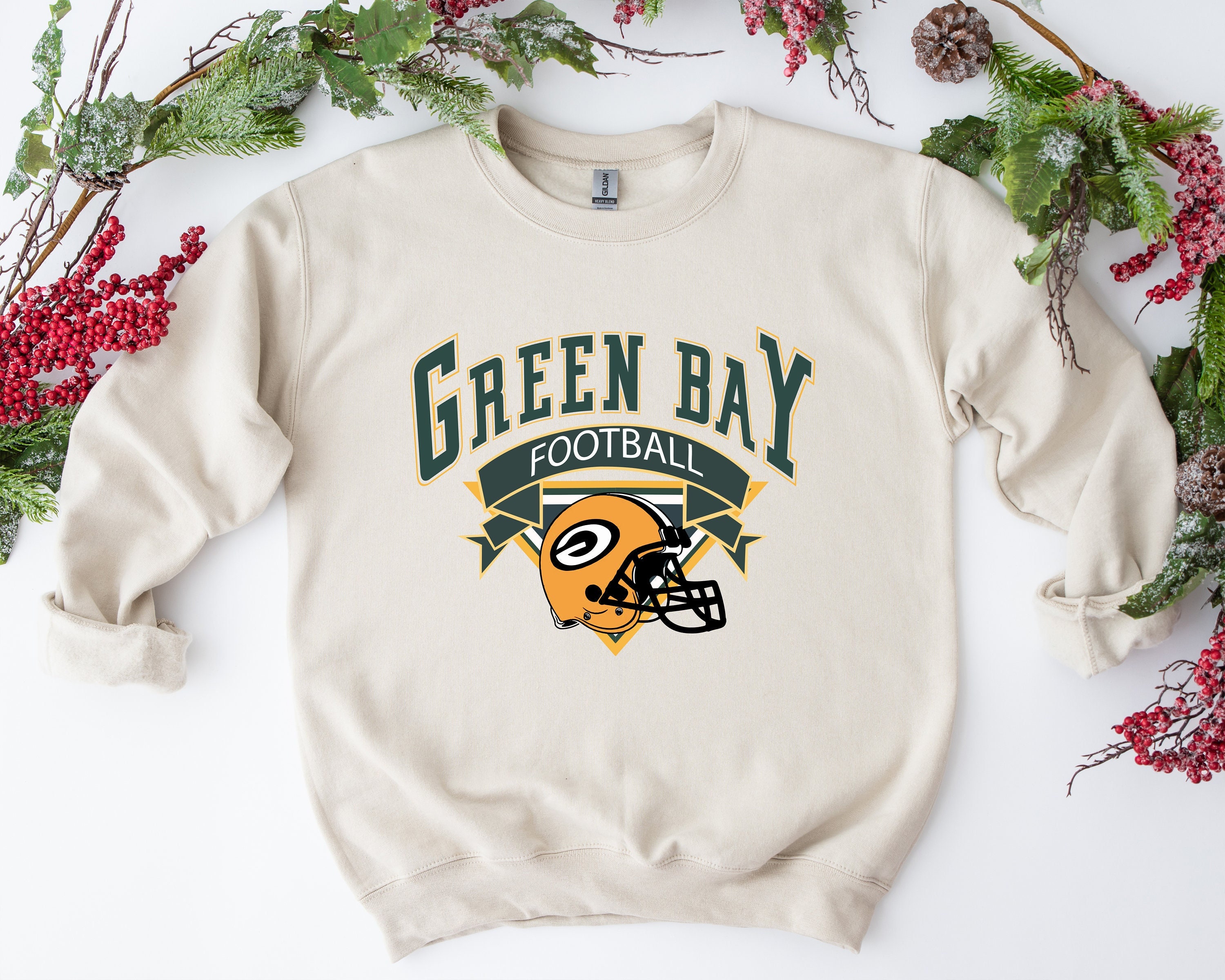 Retro Green Bay Football Sweatshirt, Varsity Green Bay Packers Sweatshirt